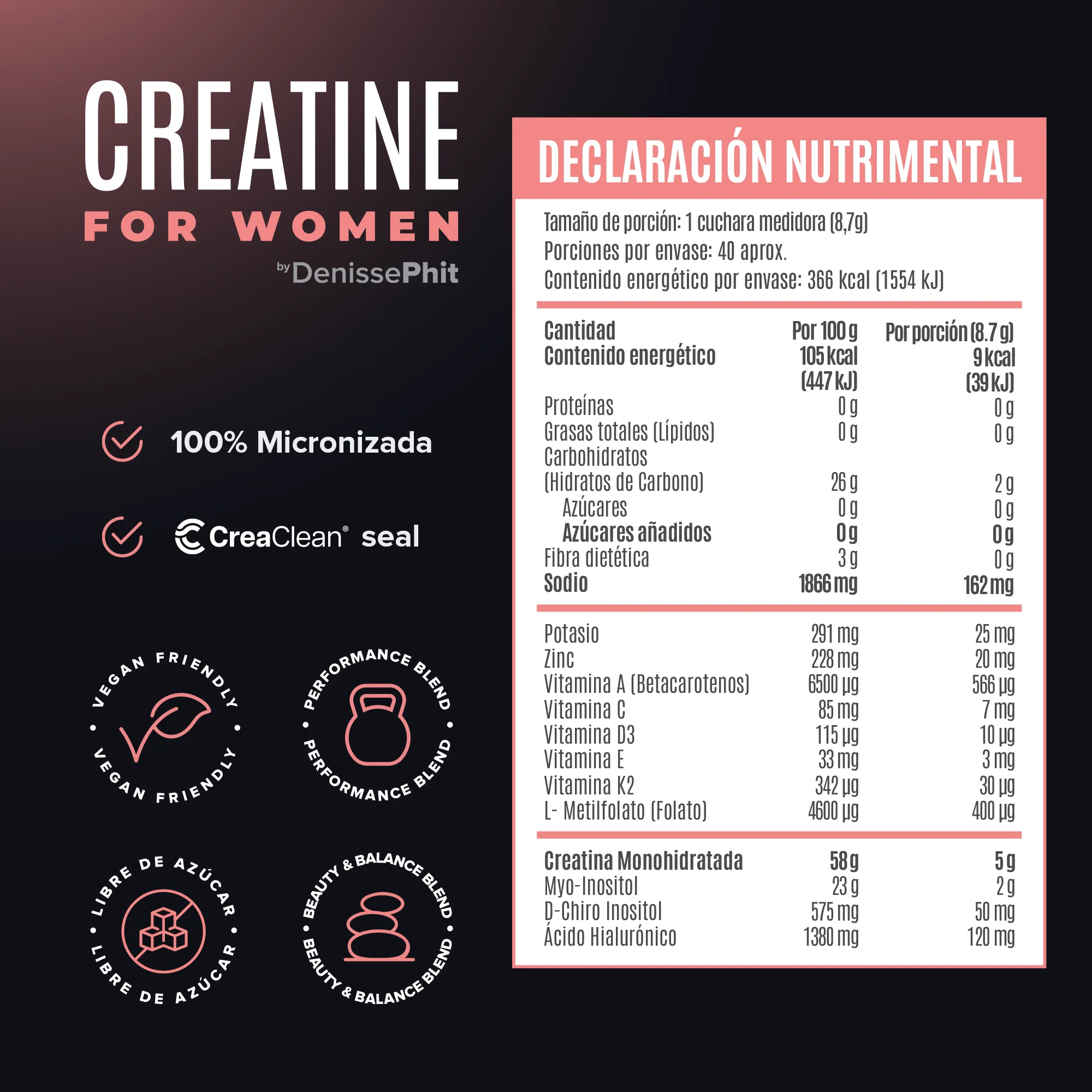 Creatine for Women - Sabor Pink Lemonade - 40 Porciones - Image 4