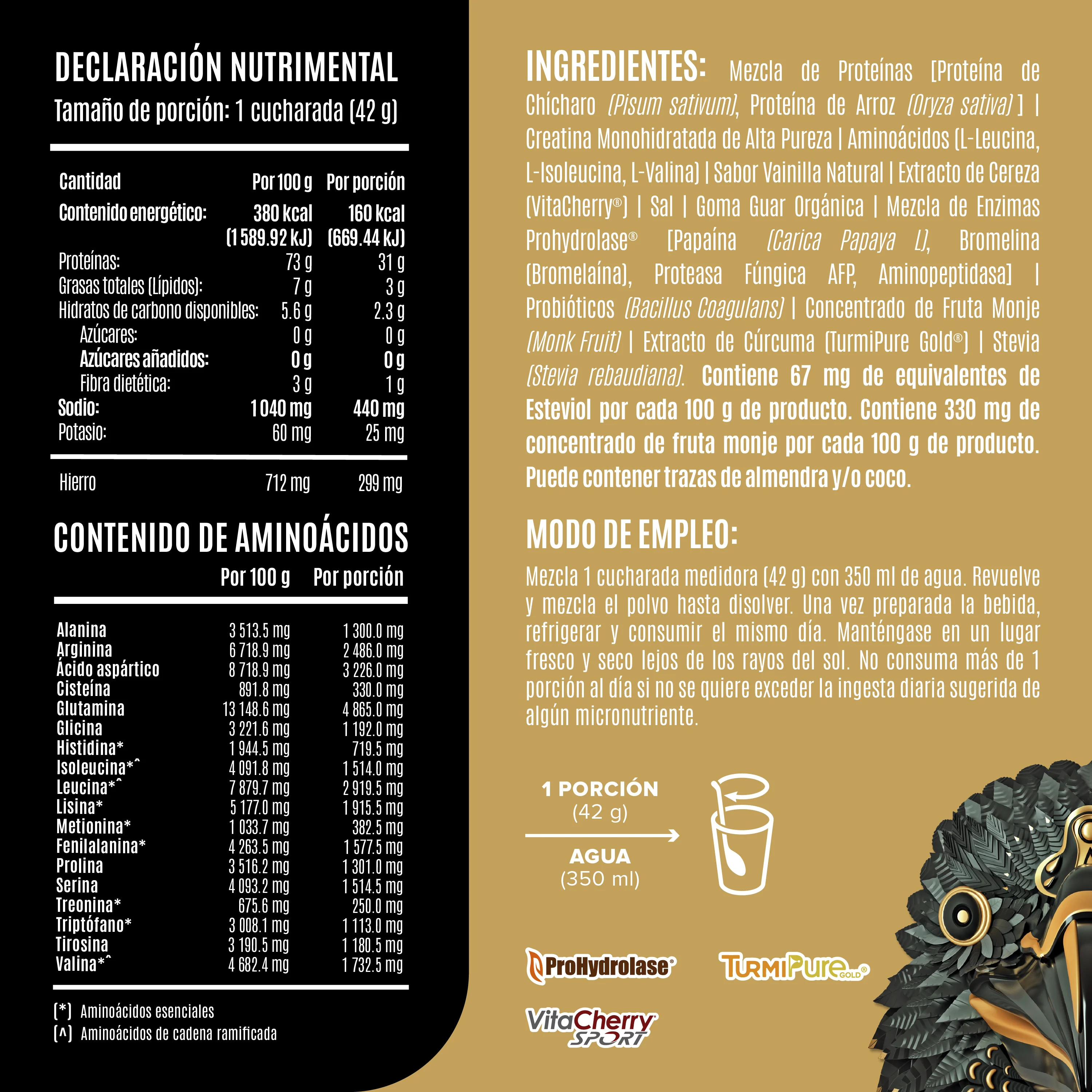 Falcon Performance Proteína en Polvo con Creatina & BCAAs - Golden Vanilla 1.14 kg - Image 3