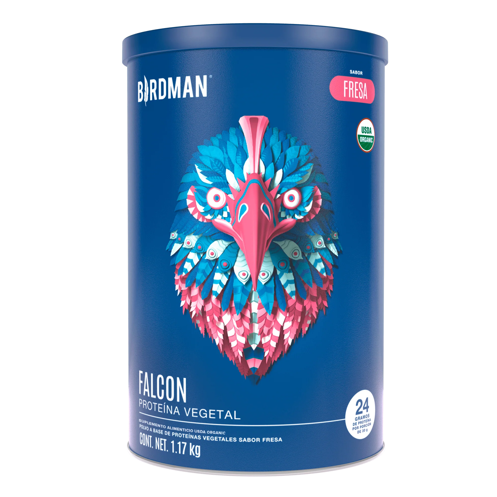 Falcon Protein: Proteína Vegana Orgánica en Polvo - Fresa 1.17 kg