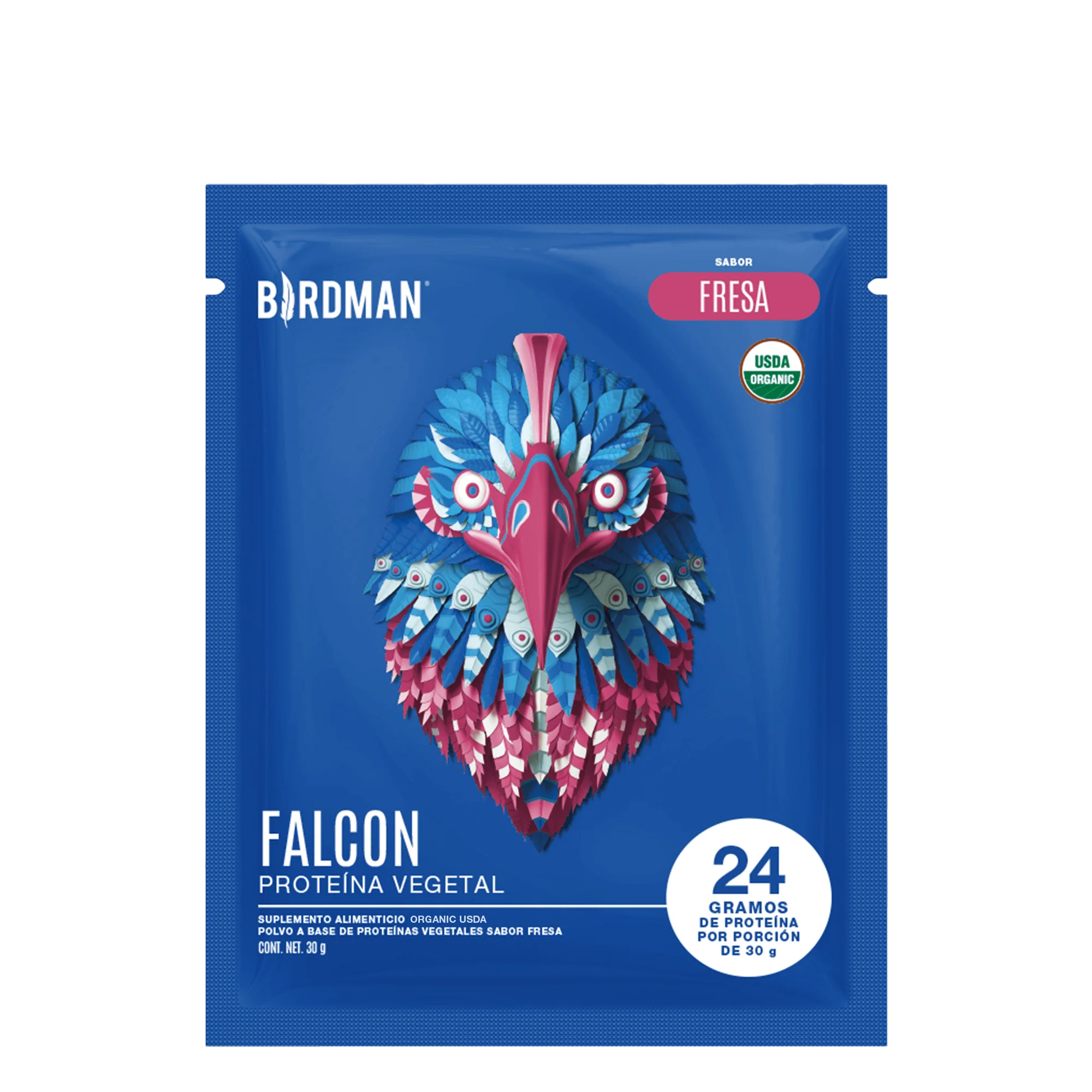 Falcon Protein: Proteína Vegana Orgánica en Polvo - Fresa 12 Pack Sobres - Image 3