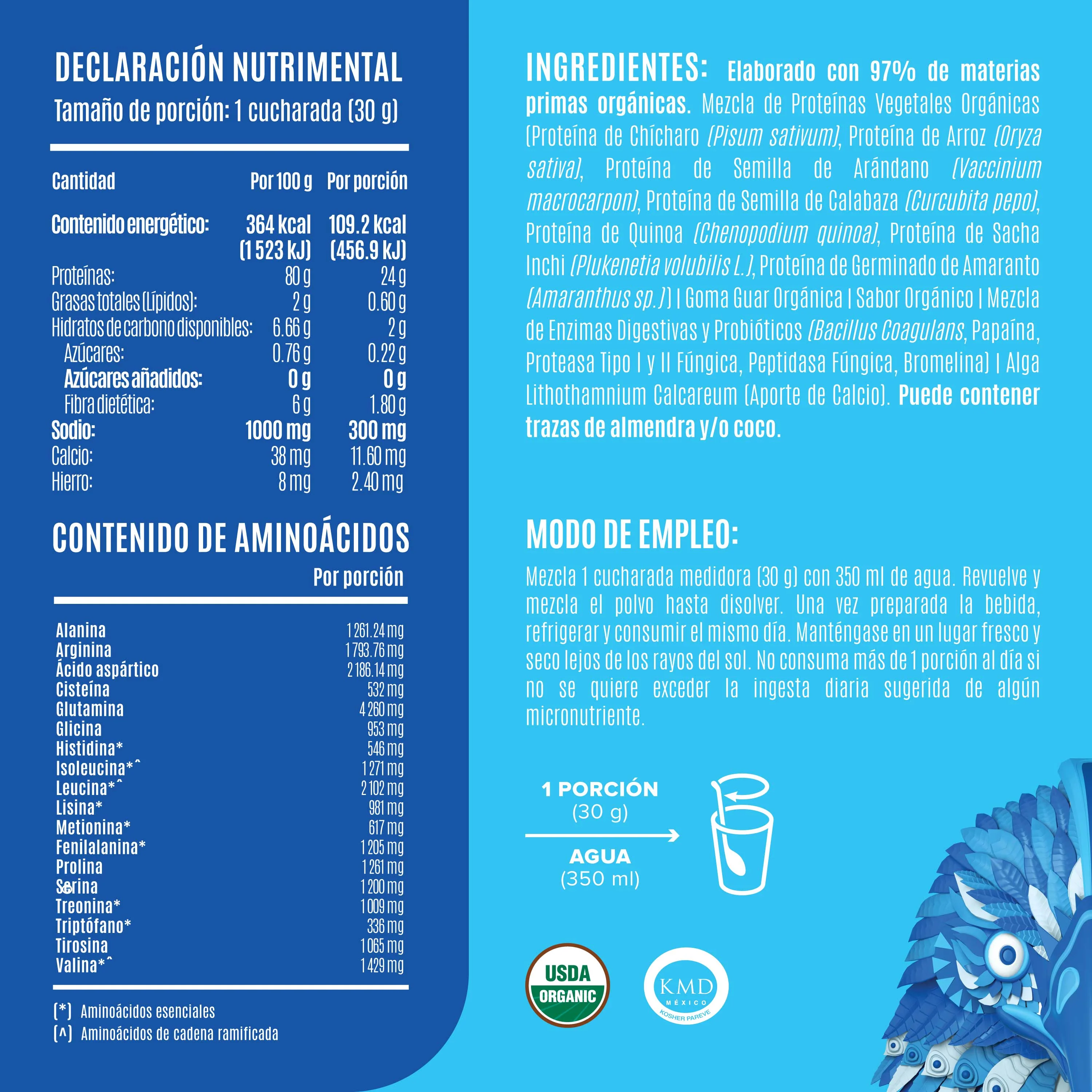Falcon Protein: Proteína Vegana Orgánica en Polvo - Natural 510 g - Image 4
