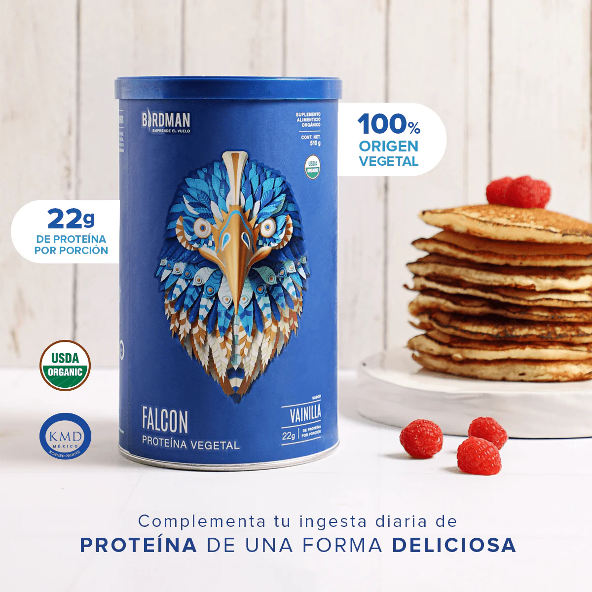 Falcon Protein: Proteína Vegana Orgánica en Polvo - Vainilla 1.17 kg - Image 4