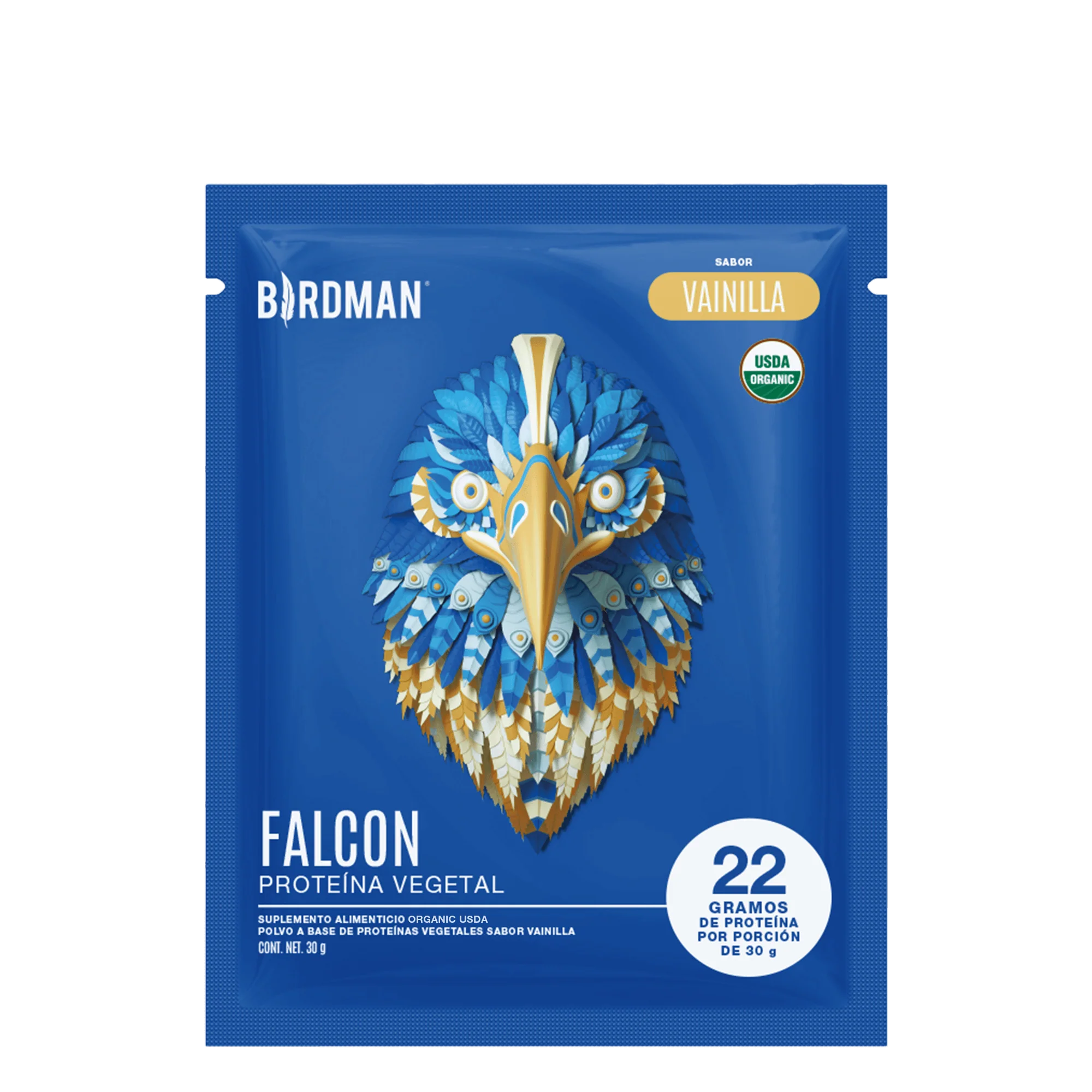 Falcon Protein: Proteína Vegana Orgánica en Polvo - Vainilla 12 Pack Sobres - Image 3