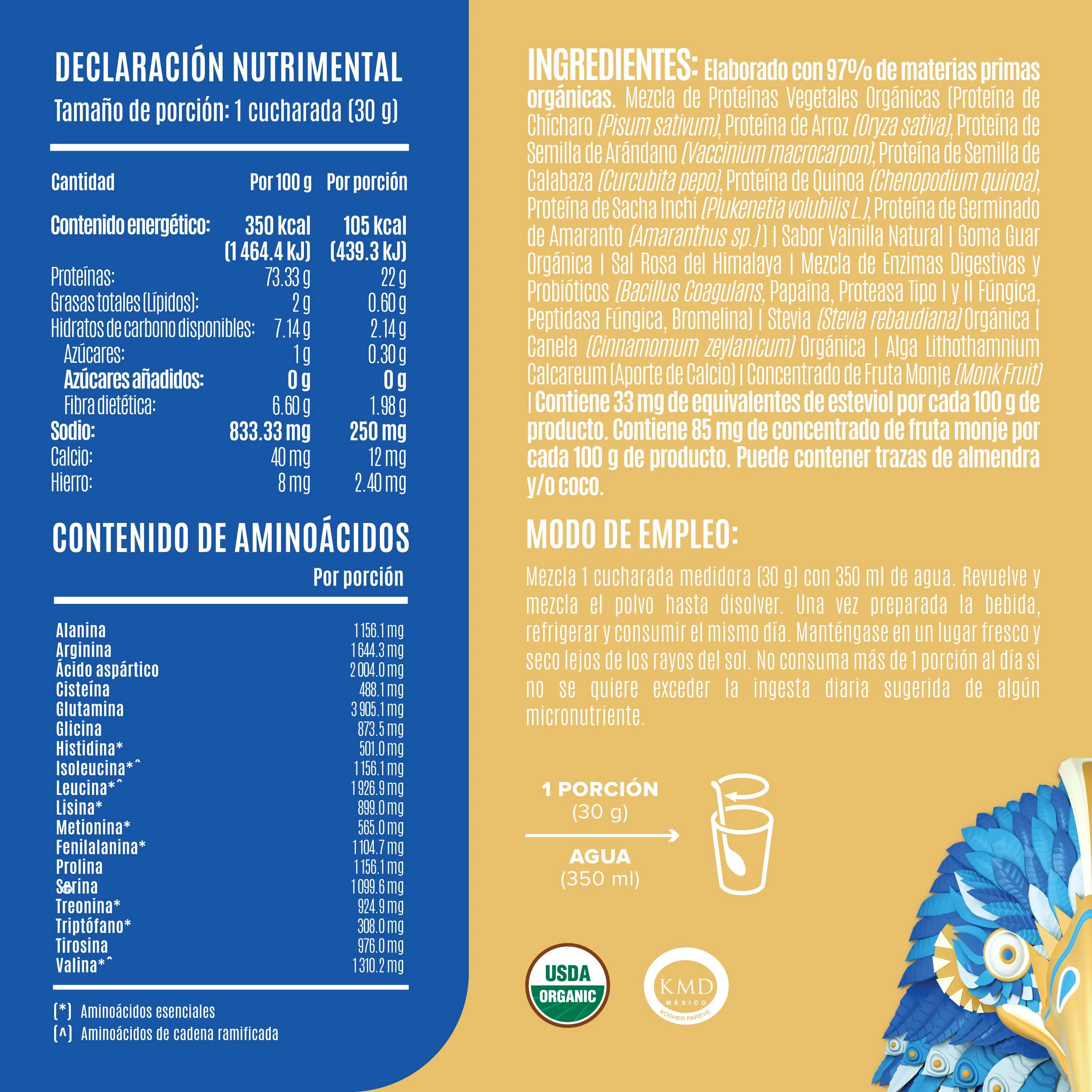 Falcon Protein: Proteína Vegana Orgánica en Polvo - Vainilla 510 g - Image 3