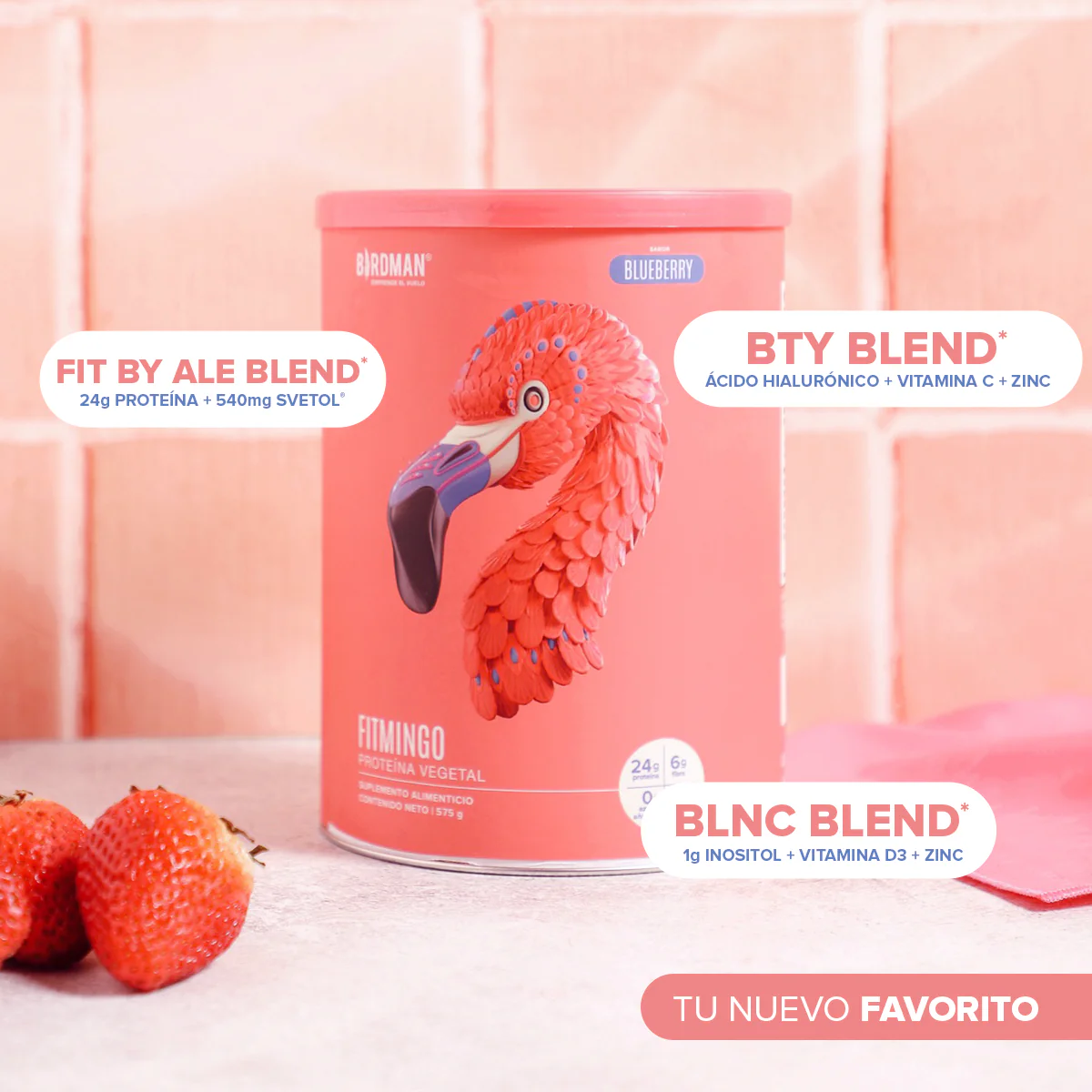 Fitmingo Protein Proteína en Polvo con Inositol & Vitaminas - Blueberry 510 g - Image 6