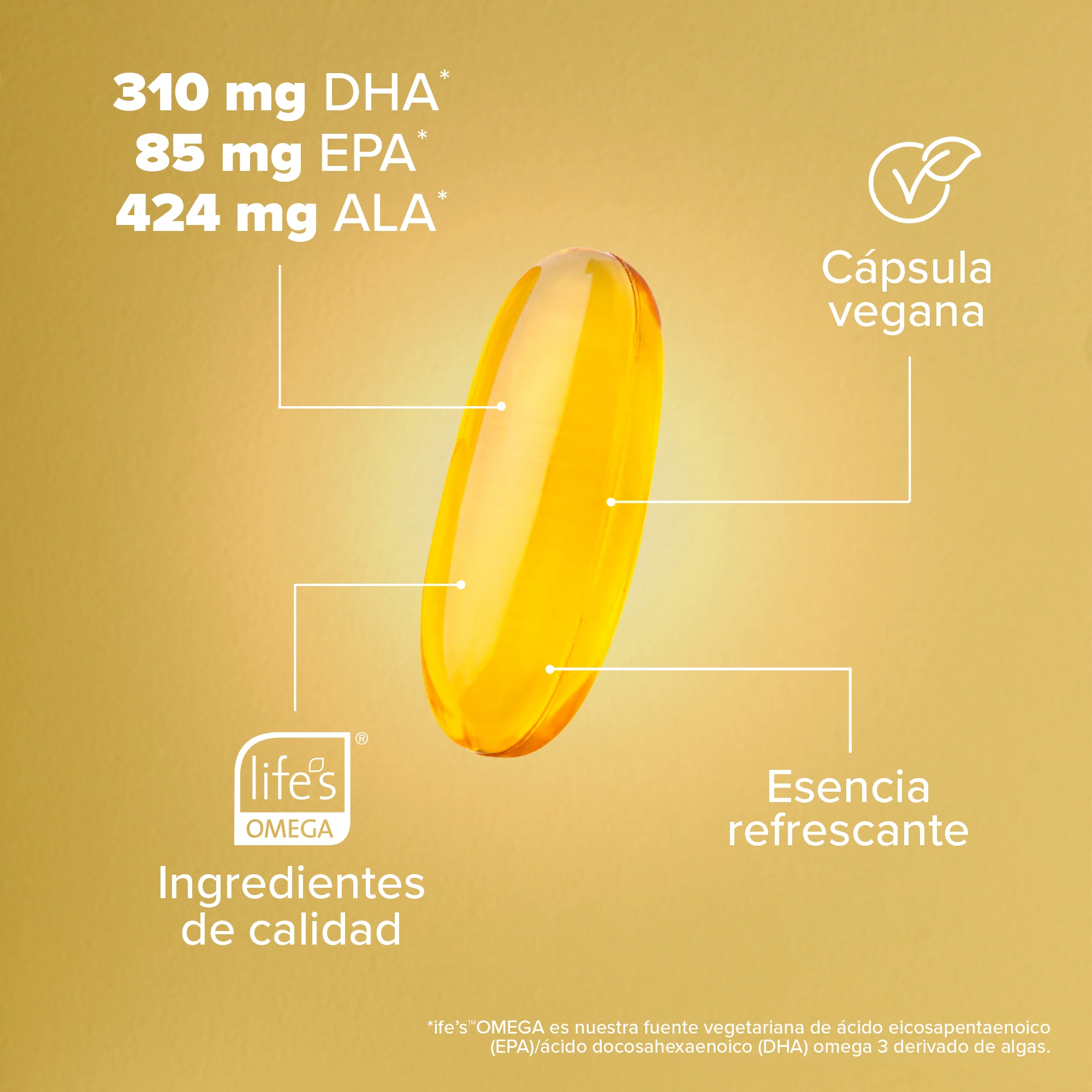 Full Spectrum Omega 3 - DHA 310mg, EPA 85mg & ALA 424mg - 60 Cápsulas - Image 6