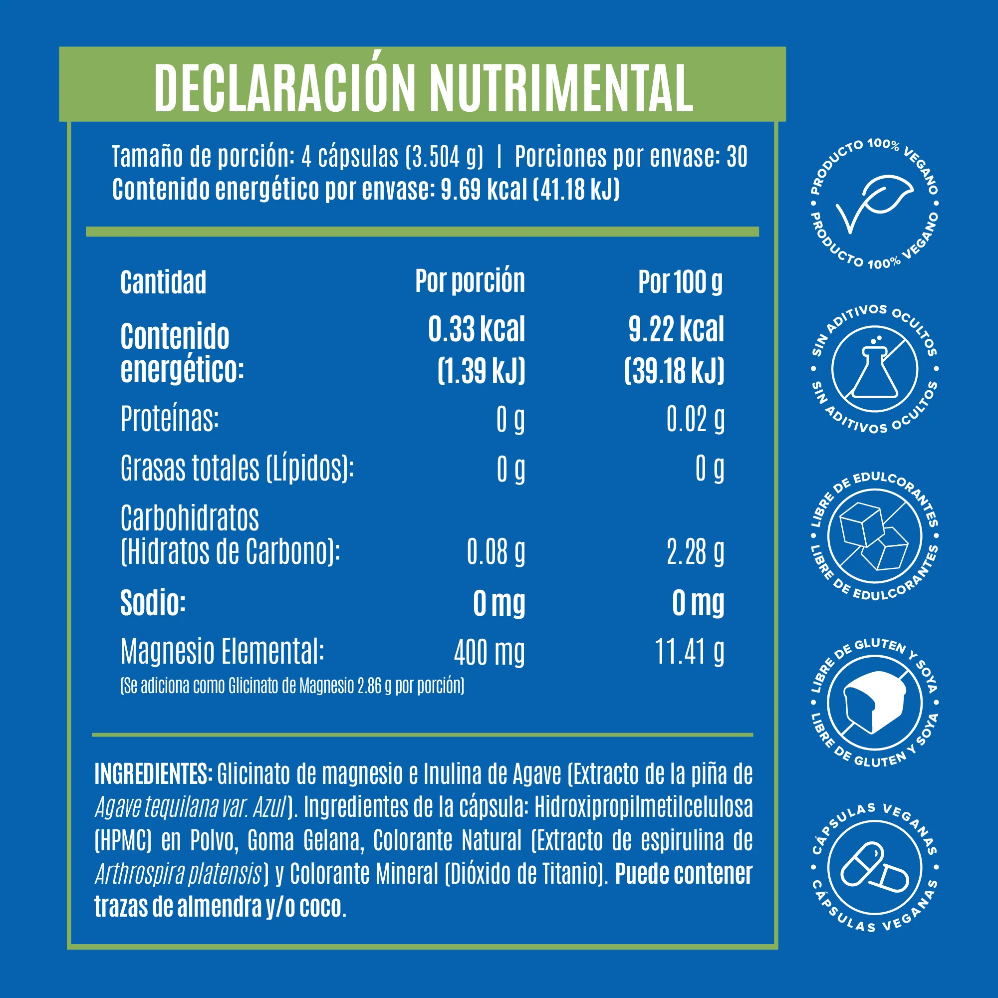 Glicinato de Magnesio 400mg - 120 Cápsulas - Image 6