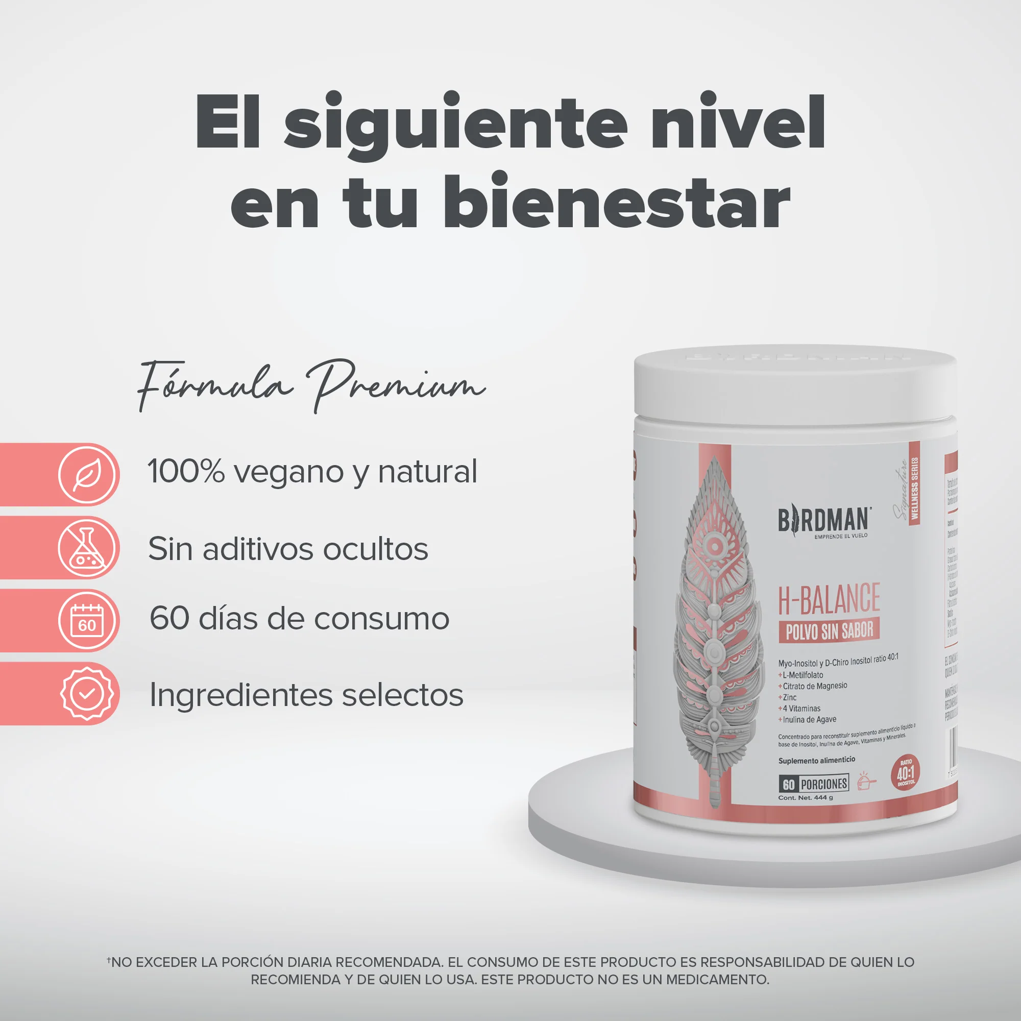 H-Balance: Inositol con Magnesio y Vitaminas - Sin Sabor - 444g PACK - Image 3