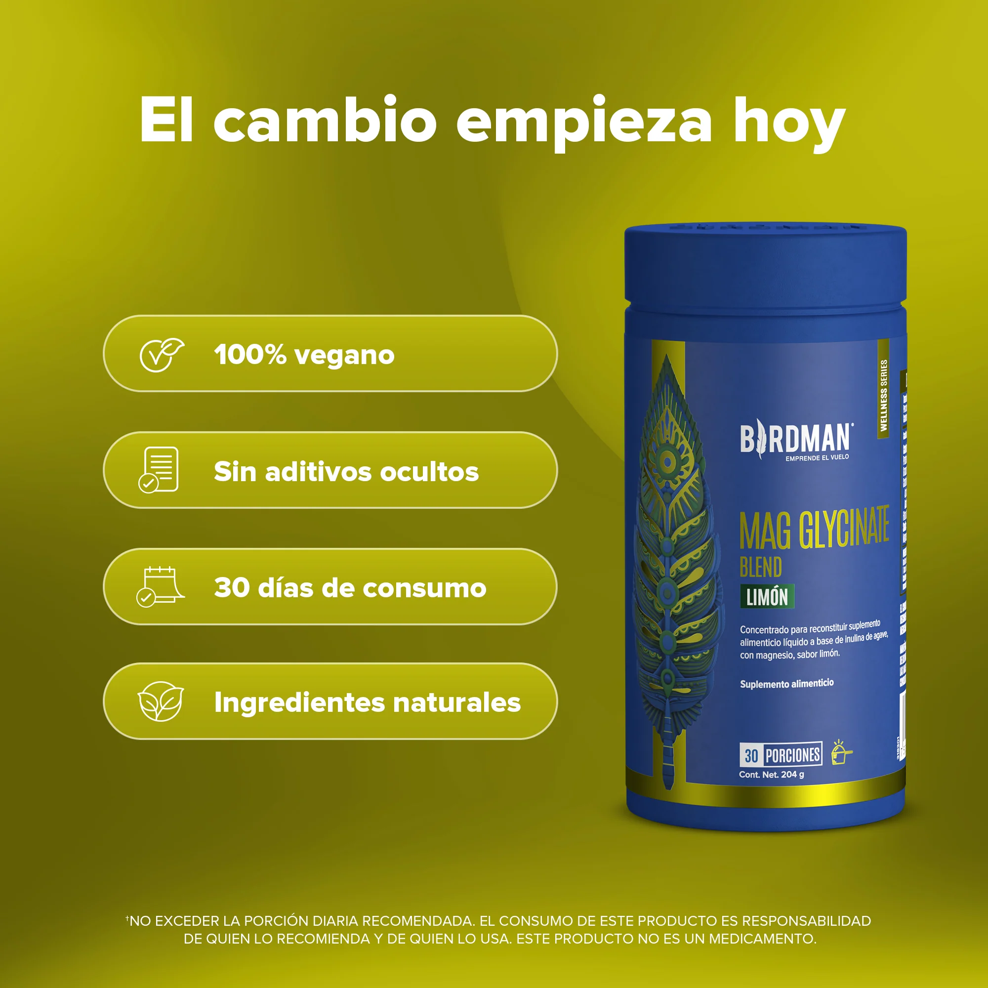 Mag Glycinate Blend - Glicinato y Citrato de Magnesio - Sabor Limón - 30 Porciones Pack - Image 3