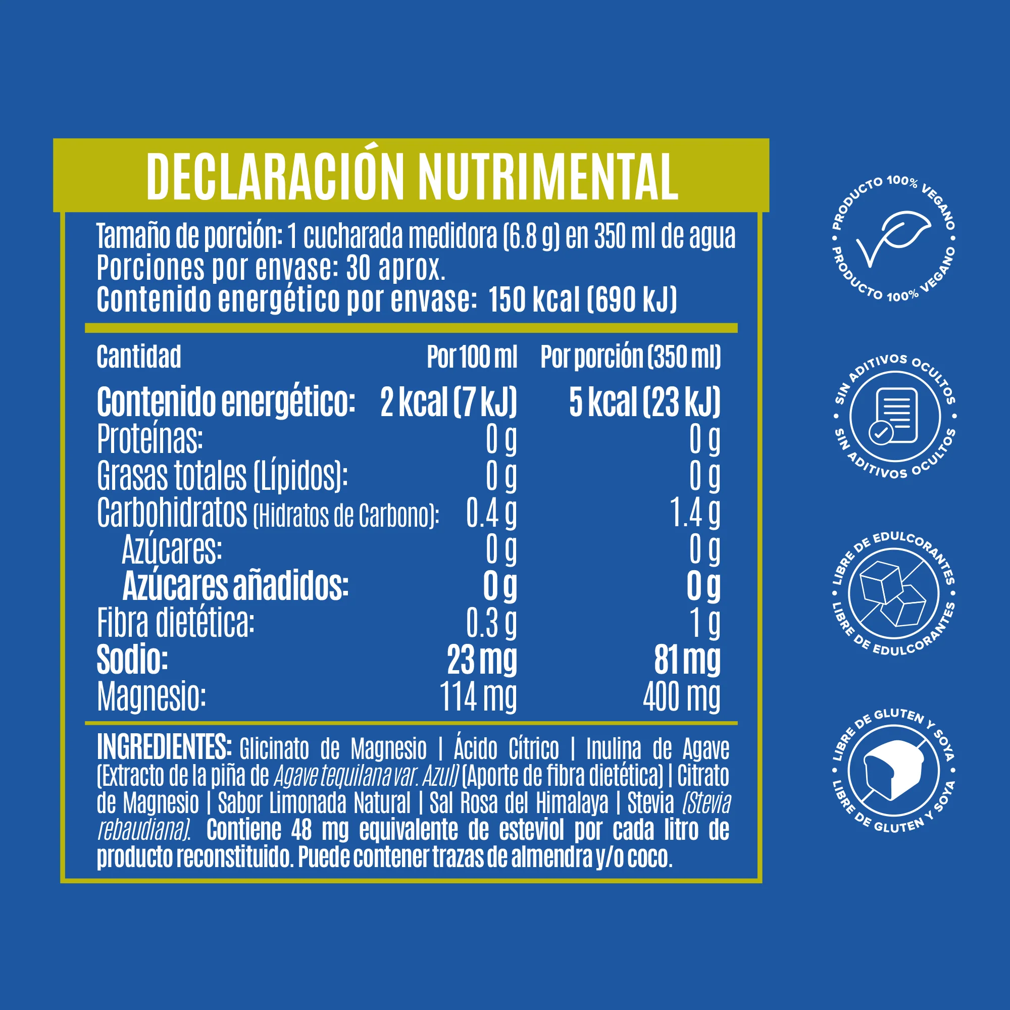 Mag Glycinate Blend - Glicinato y Citrato de Magnesio - Sabor Limón - 30 Porciones Pack - Image 7