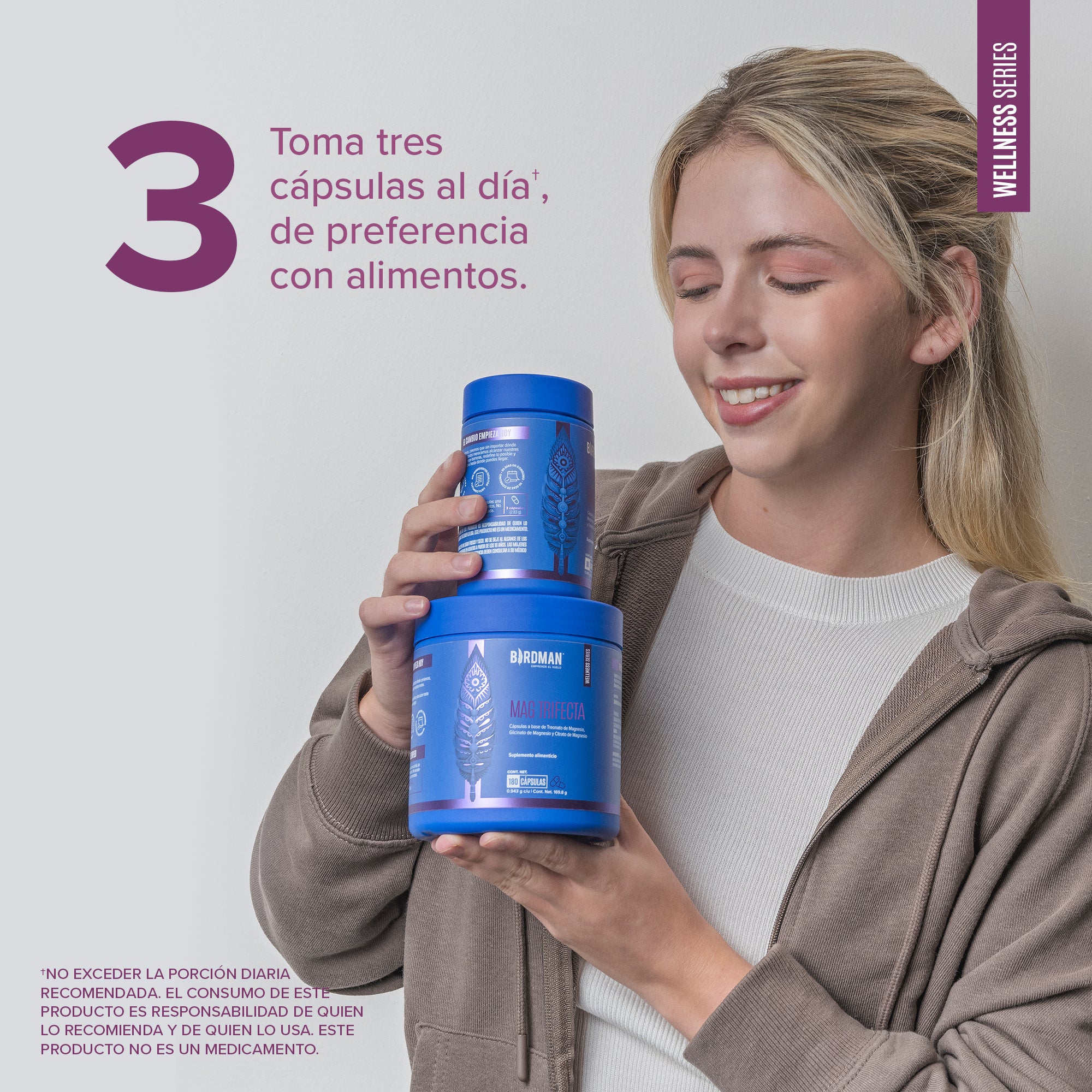 Mag Trifecta 3 en 1: Glicinato, Treonato y Citrato de Magnesio - 180 Cápsulas - Image 3