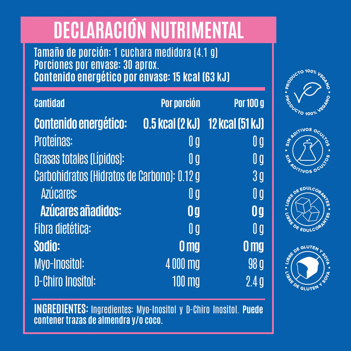 Myo & D-Chiro Inositol en Polvo - Ratio 40:1 - 123 g - Image 5