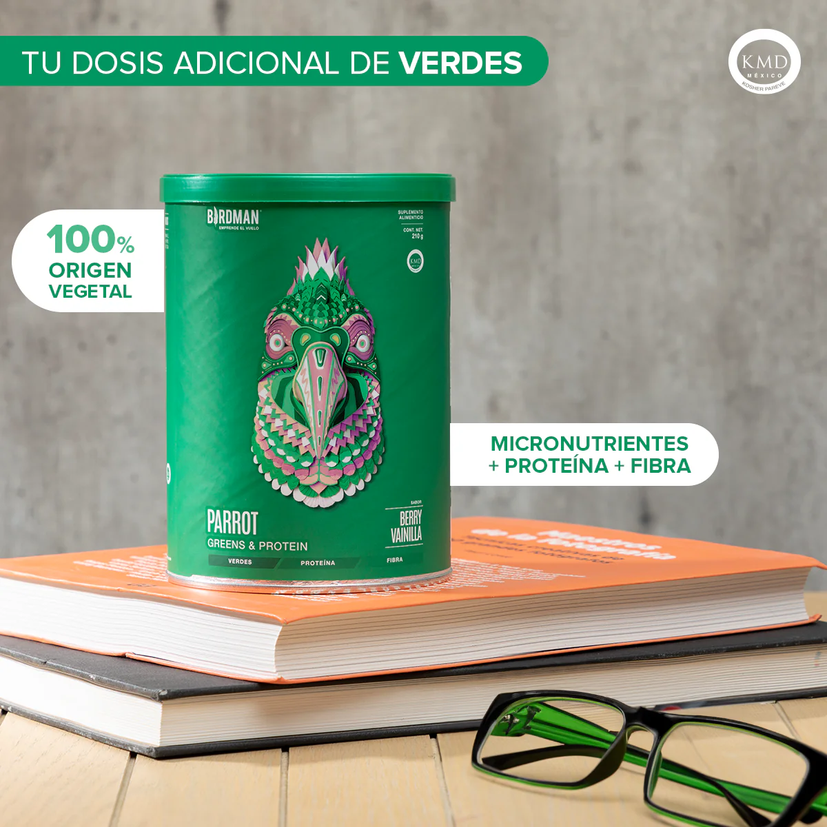 Parrot Greens & Protein Proteína en Polvo con Verdes & Vitaminas - Berry Vainilla 210 g - Image 4