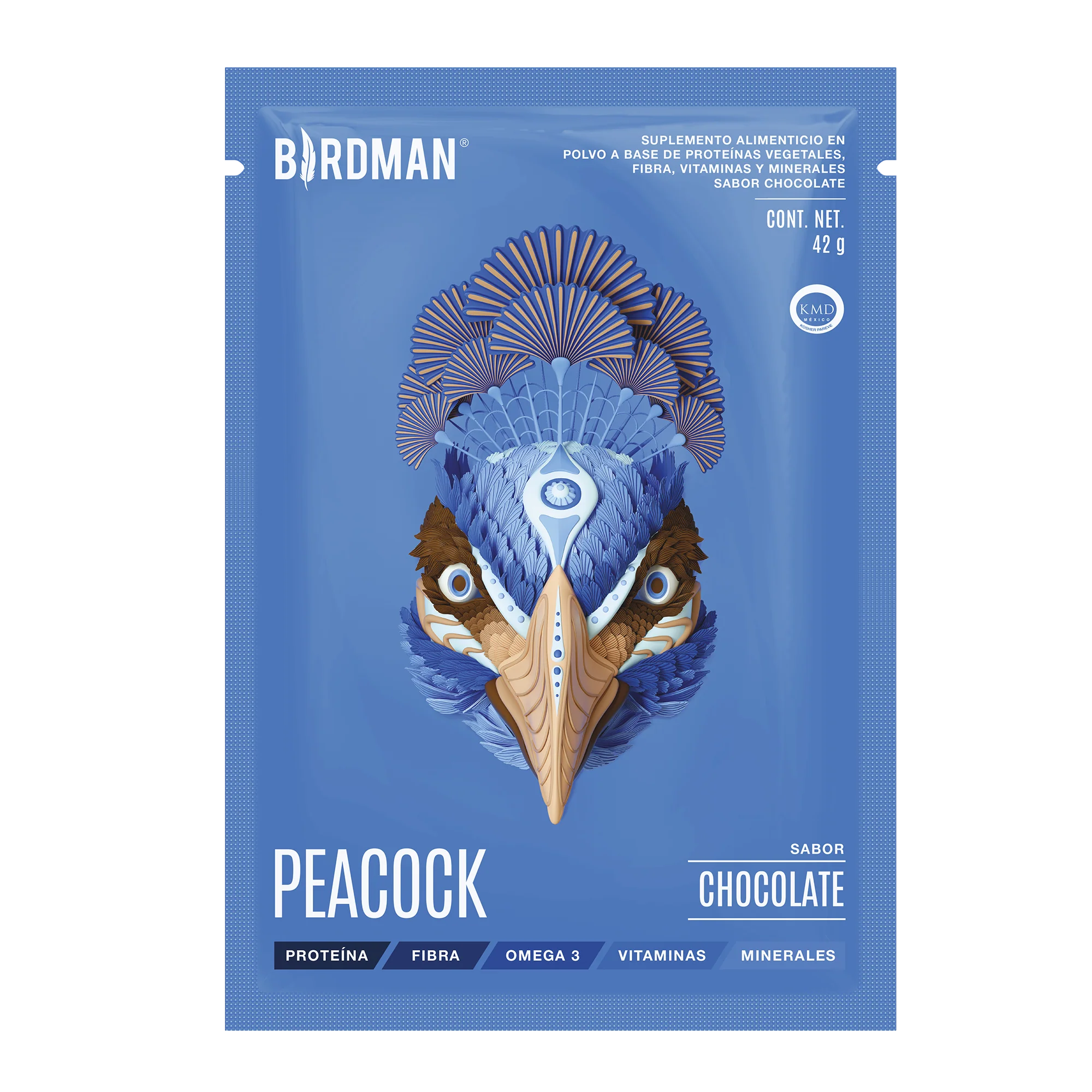 Peacock Plant Meal Proteína en Polvo con 11 Vitaminas & Omega 3 - Chocolate 10 Pack Sobres - Image 3