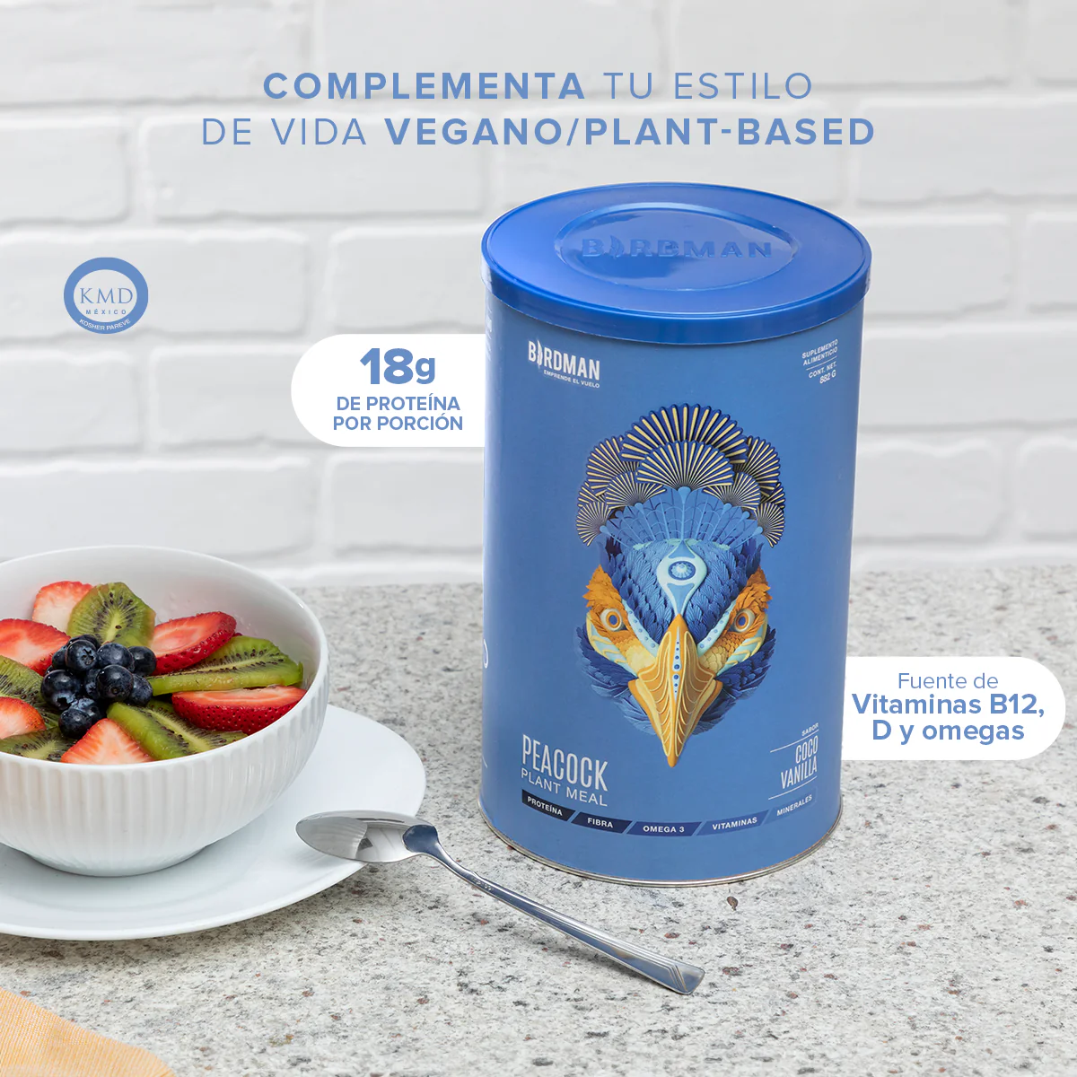 Peacock Plant Meal Proteína en Polvo con 11 Vitaminas & Omega 3 - Coco Vainilla 882 g - Image 4